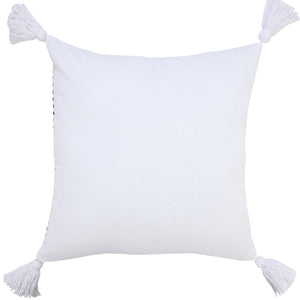 20" X 20" Light Gray And White 100% Cotton Striped Zippered Pillow
