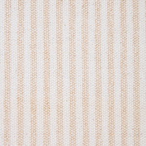 20" X 20" Beige And White 100% Cotton Striped Zippered Pillow