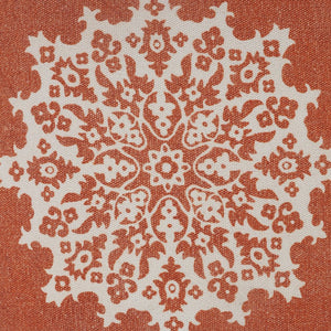 20" Orange and Off White Throw Pillow