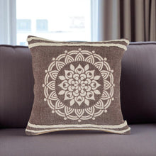 14" X 36" Brown And White 100% Cotton Striped Zippered Pillow