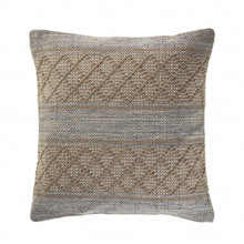 20" Beige And Gray Cotton Geometric Throw Pillow