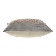20" Beige And Gray Cotton Geometric Throw Pillow
