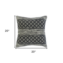 20" Beige And Gray Cotton Geometric Throw Pillow