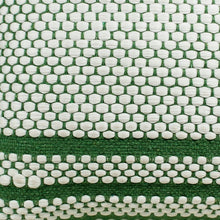 14" X 36" Green And White 100% Cotton Geometric Zippered Pillow