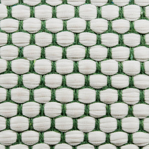 14" X 36" Green And White 100% Cotton Geometric Zippered Pillow