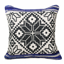 20" Blue and White Throw Pillow