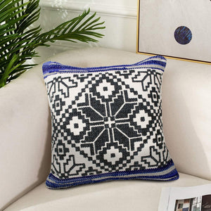 20" Blue and White Throw Pillow