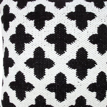 20" X 20" Green And White 100% Cotton Geometric Zippered Pillow