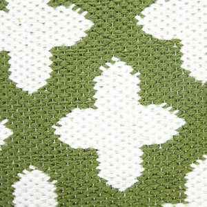 20" X 20" Green And White 100% Cotton Geometric Zippered Pillow