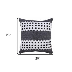 14" X 36" Yellow and White Throw Pillow