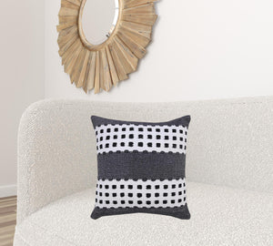 14" X 36" Yellow and White Throw Pillow