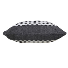 14" X 36" Yellow Black And White Cotton Striped Throw Pillow