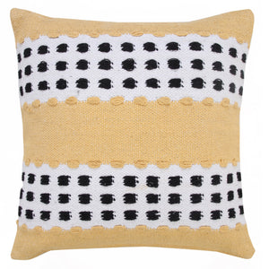 14" X 36" Yellow and White Throw Pillow