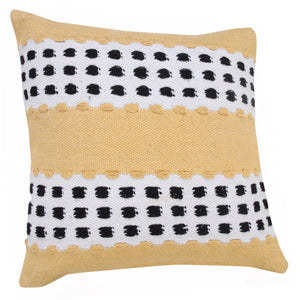 14" X 36" Yellow and White Throw Pillow