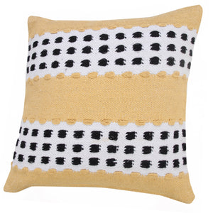 14" X 36" Yellow and White Throw Pillow