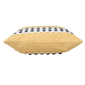 14" X 36" Yellow and White Throw Pillow