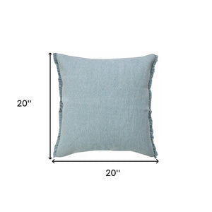 20" X 20" Jet Black 100% Cotton Zippered Pillow