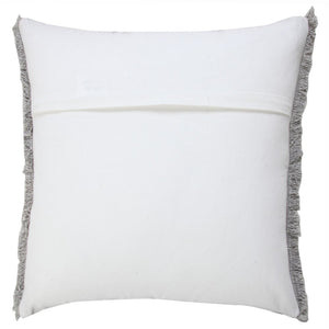 14" X 36" Light Blue Cotton Lumbar Throw Pillow With Fringe