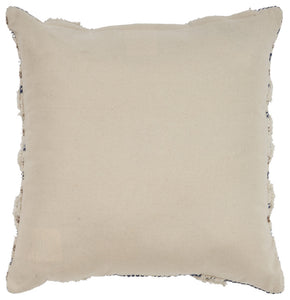 18" Blue and Beige Throw Pillow