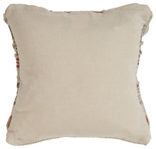 18" Beige and Red Throw Pillow with Fringe