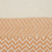 18" Orange and Off White Throw Pillow