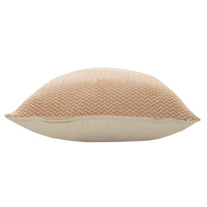 18" Orange and Off White Throw Pillow
