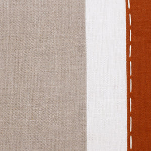 20" X 20" Gray And Tan Linen Striped Zippered Pillow
