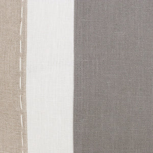 20" X 20" Gray And Tan Linen Striped Zippered Pillow