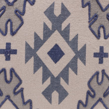 20" X 20" Navy And Light Gray 100% Cotton Geometric Zippered Pillow