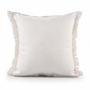 20" X 20" Medium Blue And Ivory Polyester Striped Zippered Pillow