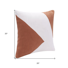 20" Navy Blue And Ivory Cotton Abstract Throw Pillow