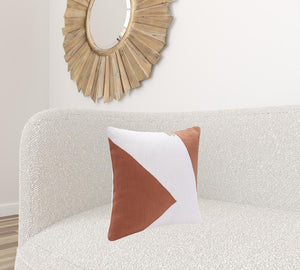 20" Navy Blue And Ivory Cotton Abstract Throw Pillow