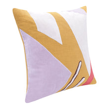 20" X 20" Brown Blue And Off-White 100% Cotton Abstract Zippered Pillow