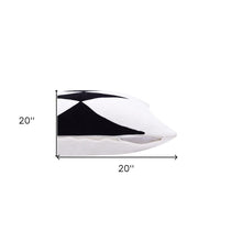 20" Black and White Throw Pillow