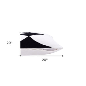 20" Black and White Throw Pillow