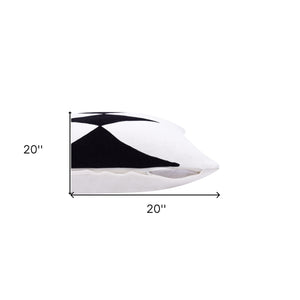 20" Black and White Throw Pillow