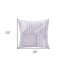 22" Sage Green and White Geometric Cotton Throw Pillow