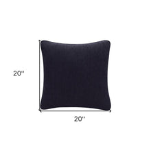 20" X 20" Black Linen Zippered Pillow