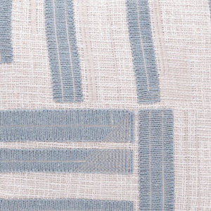 20" X 20" Teal And Ivory 100% Cotton Striped Zippered Pillow