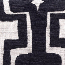 20" Black And Ivory Cotton Geometric Throw Pillow