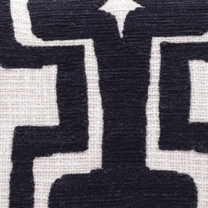 20" Black And Ivory Cotton Geometric Throw Pillow