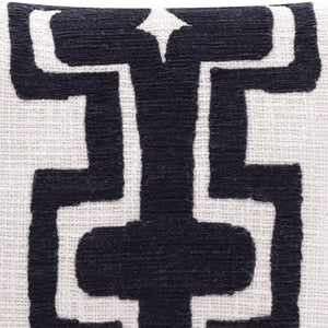 20" Black And Ivory Cotton Geometric Throw Pillow