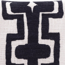 20" Black And Ivory Cotton Geometric Throw Pillow