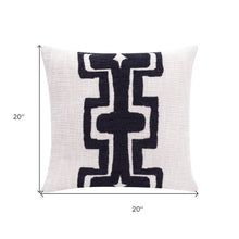 20" Black And Ivory Cotton Geometric Throw Pillow