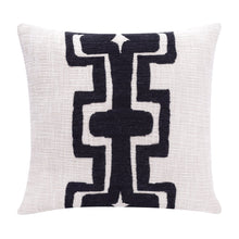 20" Black And Ivory Cotton Geometric Throw Pillow
