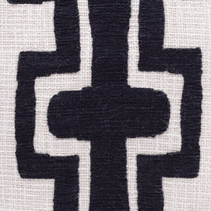 20" Black And Ivory Cotton Geometric Throw Pillow