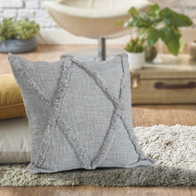 20" Gray Cotton Throw Pillow