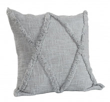 20" Gray Cotton Throw Pillow