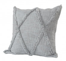20" Gray Cotton Throw Pillow