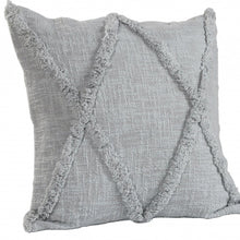 20" Gray Cotton Throw Pillow